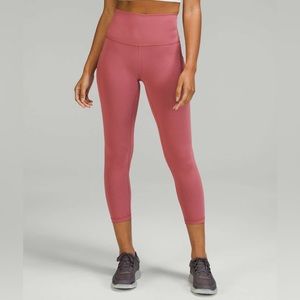 Lululemon Wunder Train High-Rise Crop with Pockets 23 Brier Rose Pink Size 6
